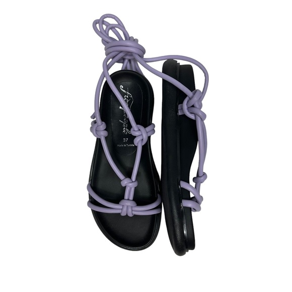 FINAL Last Chance NWOT Free People Below Deck Wrap Sandals in Orchid 37 - Picture 8 of 12